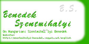 benedek szentmihalyi business card